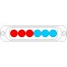83669 - Red/Blue 6 LED Warning Lamp - (1pc)